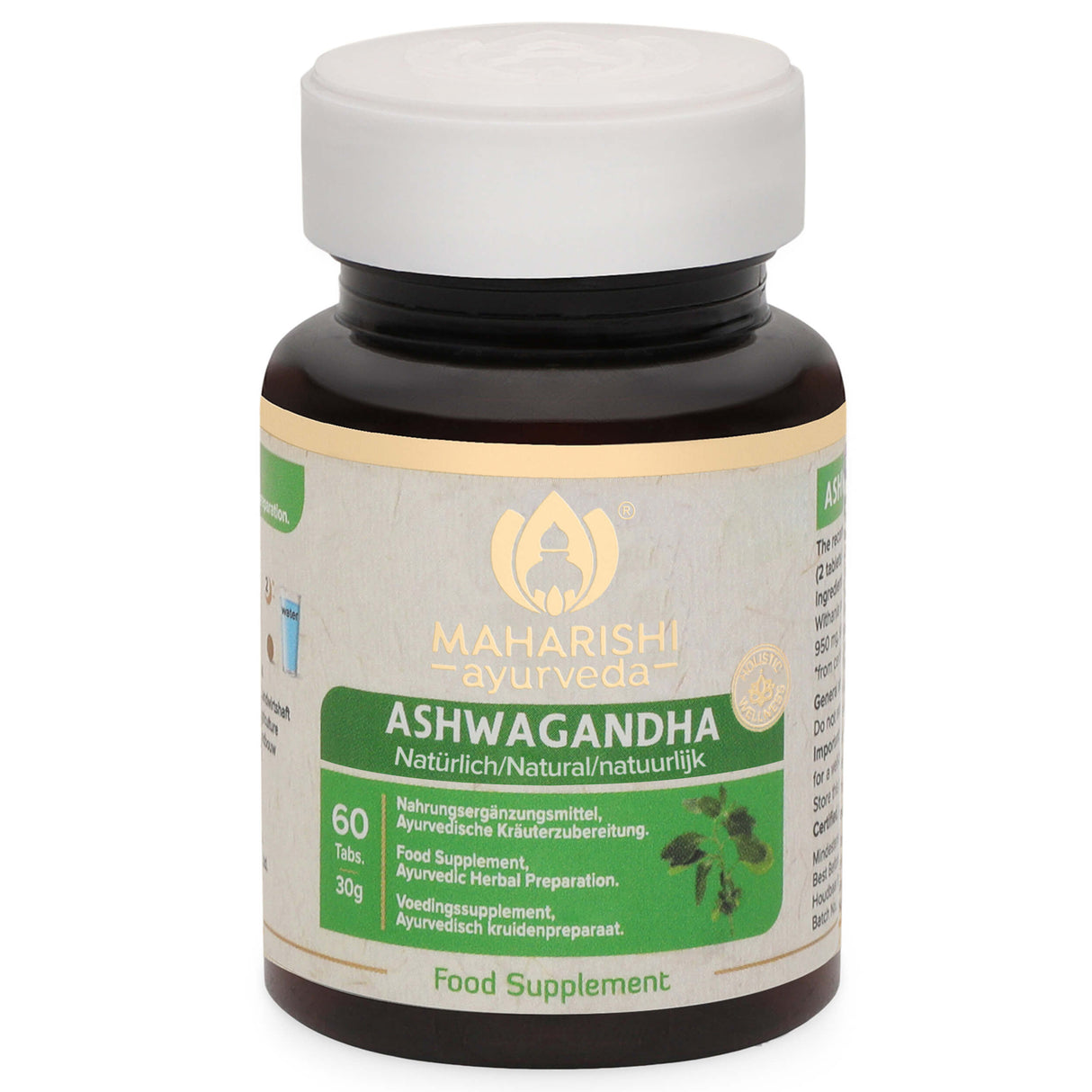 Ashwagandha Natural Tabletten (60 Tabl.), 30 g