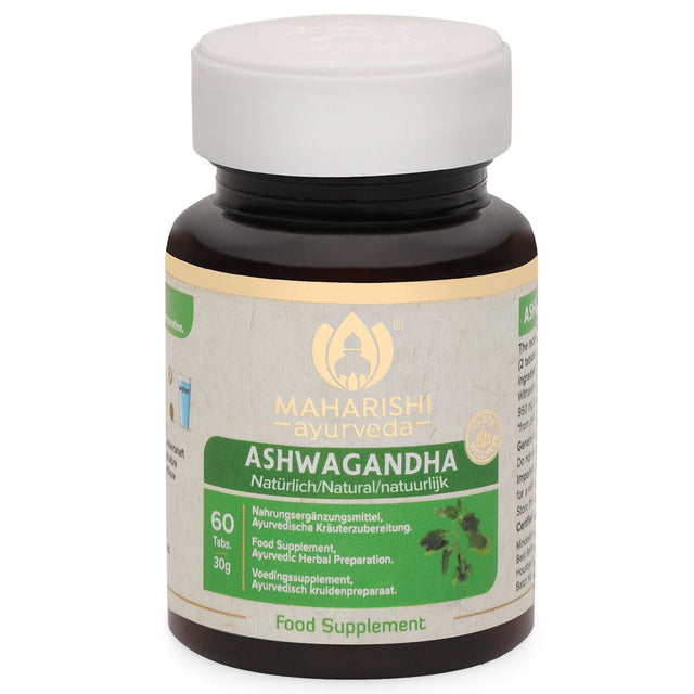 Ashwagandha Natural Tabletten (60 Tabl.), 30 g - YOGISHOP