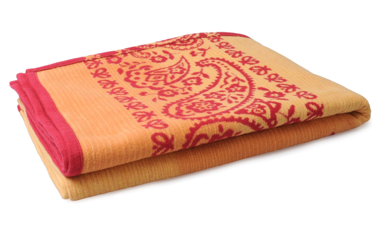 Baumwolldecke Paisley - bordeaux/orange - AYURDEVA