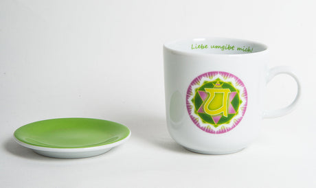 Chakra-Tasse aus Porzellan mit Unterteller - YOGISHOP