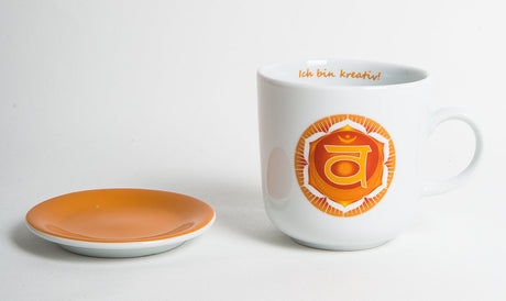 Chakra-Tasse aus Porzellan mit Unterteller - YOGISHOP