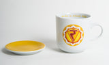 Chakra-Tasse aus Porzellan mit Unterteller - Solarplexus-Chakra