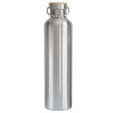 Edelstahl Trinkflasche mit Bambusdeckel, isoliert, 750 ml - YOGISHOP