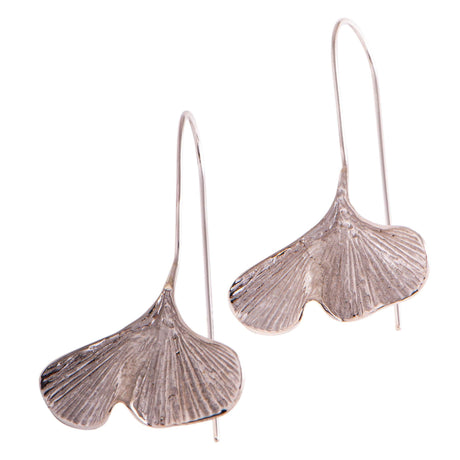 Ginkgo Blatt Ohrringe, 925 Sterling Silber - AYURDEVA