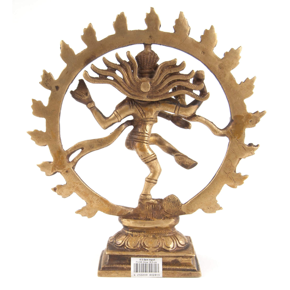 Shiva Nataraja Figur aus Messing, 16,5 cm