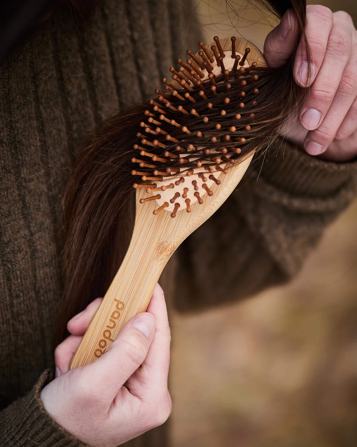 Bambus Haarbürste mit Naturborsten - AYURDEVA