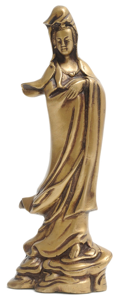 Kuan Yin-Statue aus Messing, 22 cm - AYURDEVA