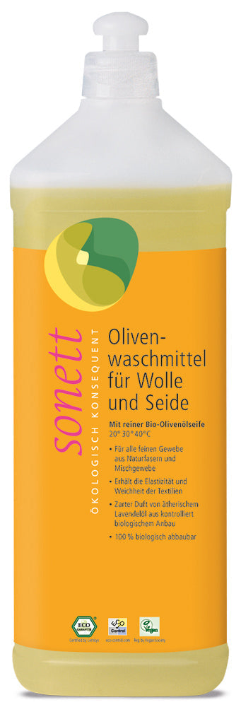 Olivenwaschmittel für Wolle & Seide, 1 l - AYURDEVA