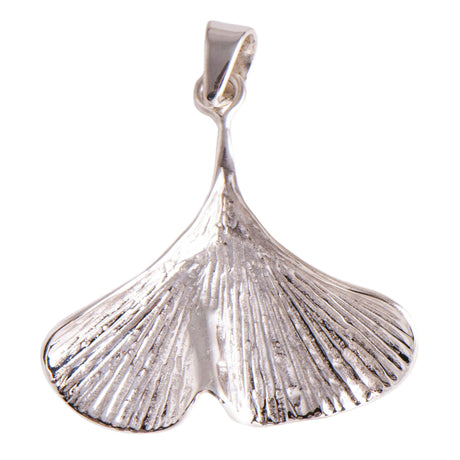 Ginkgo-Blatt Anhänger, 925 Sterling Silber - YOGISHOP