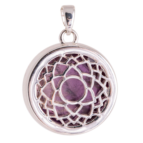 Kronen-Chakra Anhänger mit Amethyst und Kette - AYURDEVA