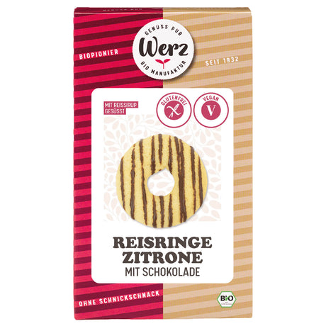 Bio Reis Ringe Zitrone mit Schokolade Vollkorn-Kekse glutenfrei, 110 g - YOGISHOP