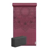 Yoga-Set Starter Edition - harmonic mandala (Yogamatte + 1 Yogablock) - bordeaux/zen black