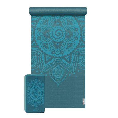 Yoga-Set Starter Edition - spiral mandala (Yogamatte + 1 Yogablock) - YOGISHOP