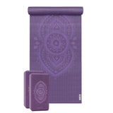 Yoga-Set Starter Edition - ajna chakra (Yogamatte + 2 Yogablöcke) - aubergine