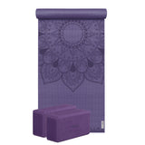 Yoga-Set Starter Edition - harmonic mandala (Yogamatte + 2 Yogablöcke) - aubergine