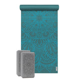 Yoga-Set Starter Edition - lotus mandala (Yogamatte + 2 Yogablöcke) - petrol
