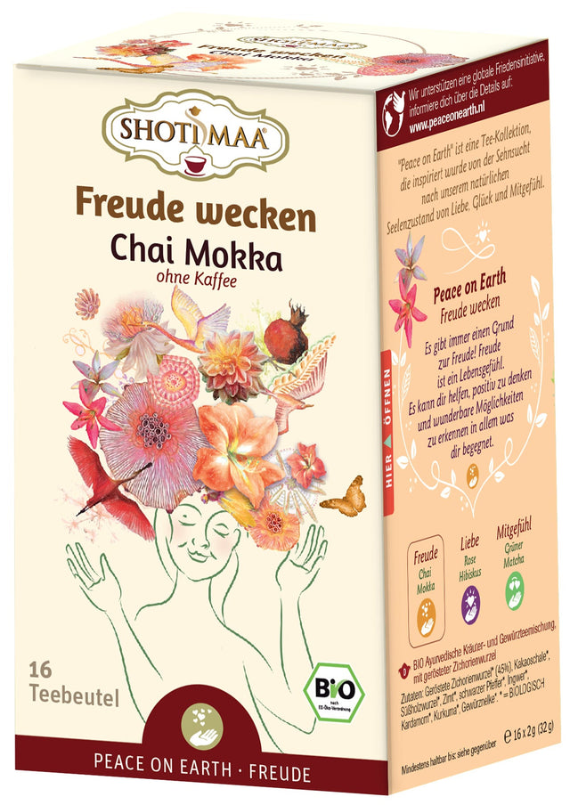 Bio Peace on Earth Teemischung "Freude wecken" Chai Mokka - ohne Kaffee, 32 g - YOGISHOP