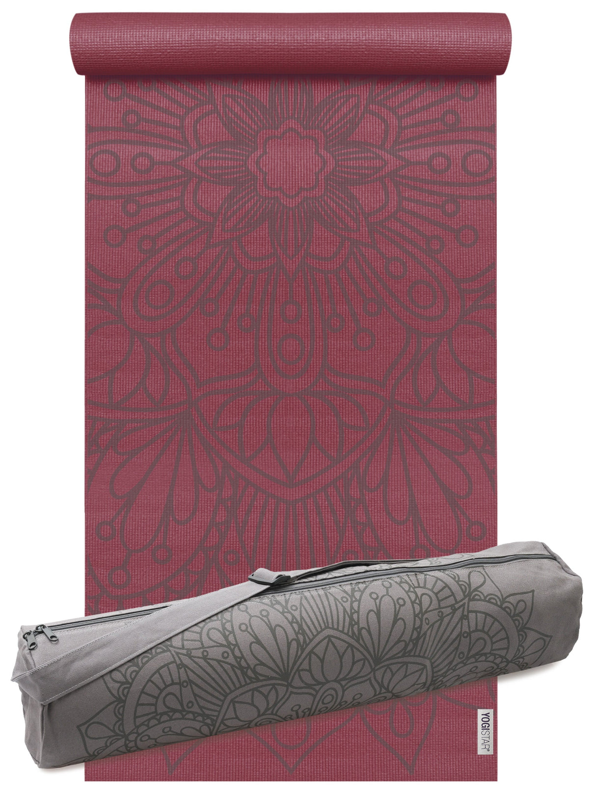 Yoga-Set Starter Edition - lotus mandala (Yogamatte + Yogatasche) - bordeaux