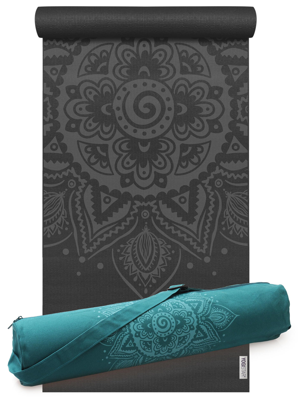 Yoga-Set Starter Edition - spiral mandala (Yogamatte + Yogatasche) - zen black