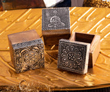 Holzboxen silber aus Mangoholz, 3er Set