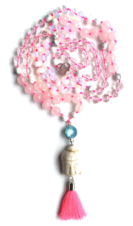 Mala-Kette "White Buddha" - YOGISHOP