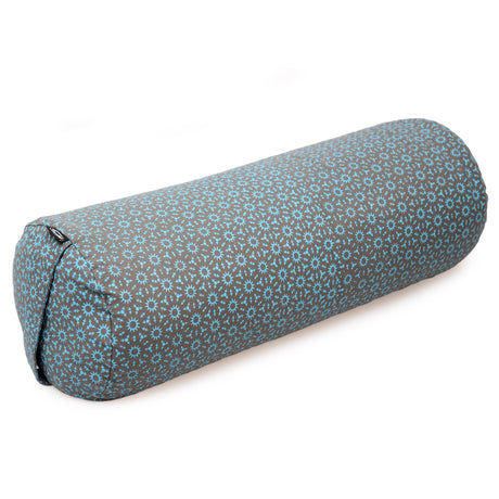 Yoga-Bolster - rund - vintage - cotton - taupe/turquoise