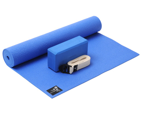Yoga-Set kick it - one (Yogamatte + Yogablock + Yogagurt) - blue