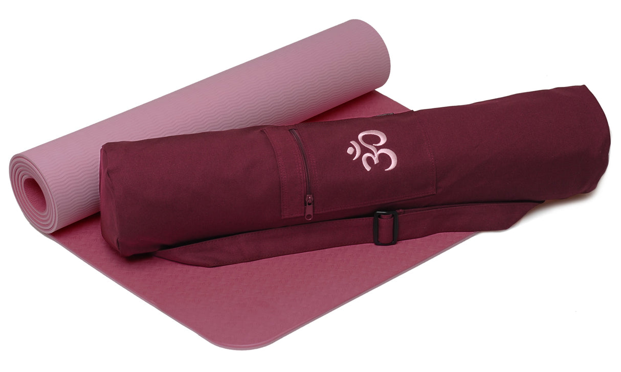 Yoga-Set Starter Edition - comfort (Yogamatte pro + Yogatasche OM) - bordeaux