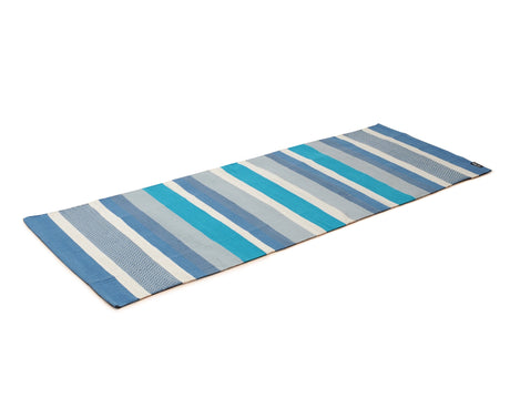 Yogateppich cotton rug - striped - ocean