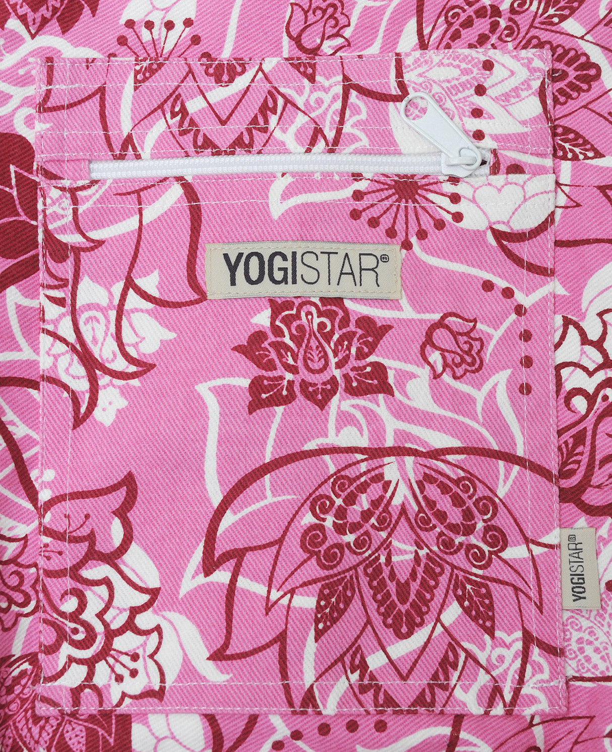Yogatasche yogibag® basic - zip - cotton - art collection - 65 cm - lotus rose-red