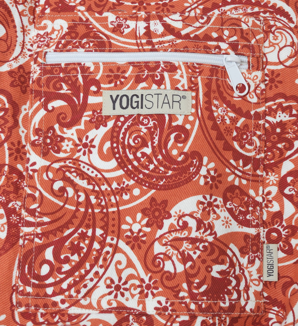 Yogatasche yogibag® basic - zip - cotton - art collection - 65 cm - paisley orange-red