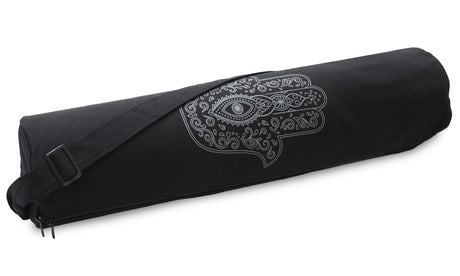 Yogatasche yogibag® basic - zip - cotton - art collection - 65 cm - hand of fatima - black - YOGISHOP