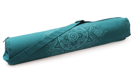 Yogatasche yogibag® basic - zip - cotton - art collection - 86 cm - spiral mandala - petrol - AYURDEVA